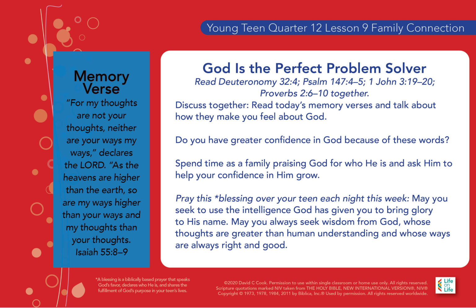 God Is the Perfect Problem Solver | Life on Life | Sunday School Lessons